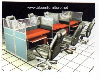 โต๊ะทำงานกลุ่มพร้อม Partition สำหรับ 6 ที่นั่ง ขนาด 368x122x120 ซม.