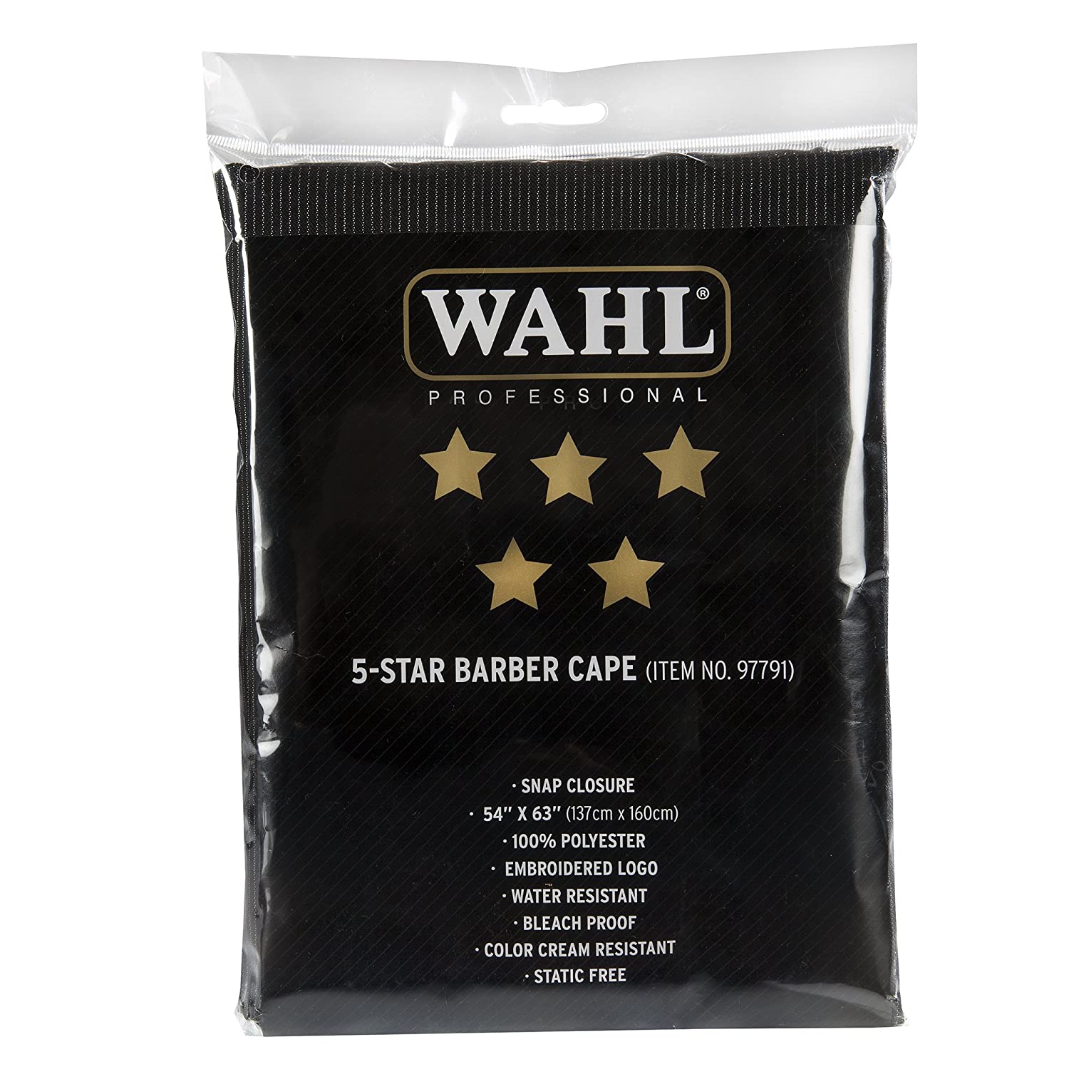 WAHL BARBER CAPE ผ้าคลุมตัดผม 5 Star Series #คอกระดุม#