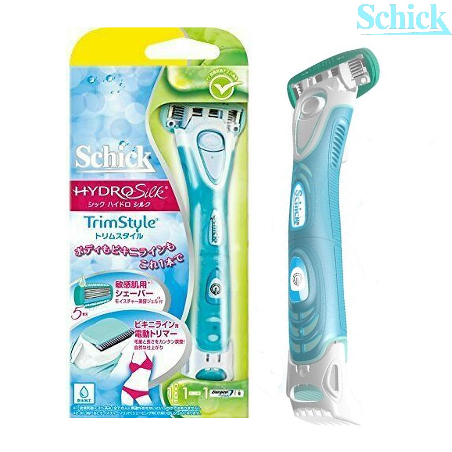 Schick Hydro Silk TrimStyle 2 in 1 Limited Edition Blue อุปกรณ์โกนขนและตัดแต่งแบบ 2 หัวรุ่นพิเศษ