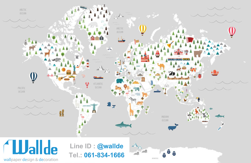 สั่งพิมพ์วอลเปเปอร์ ลายแผนที่ 0003