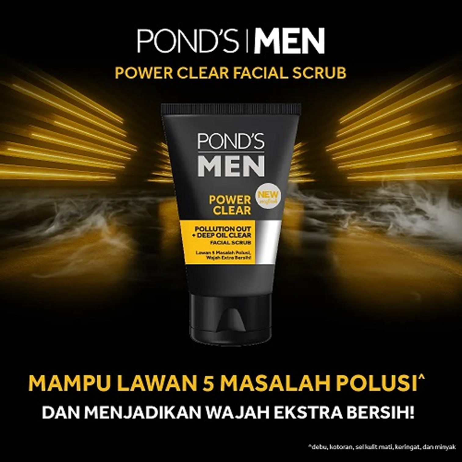 Pond's Men Power Clear Facial Scrub Pollution Out&Deep Oil Clear 100g คลีนซิ่งโฟมทำความสะอาดผิวหน้าผู้ชายสูตรพิเศษจากพอนส์เม็นสินค้านำเข้าจากต่างประเทศของแท้พร้อมส่ง