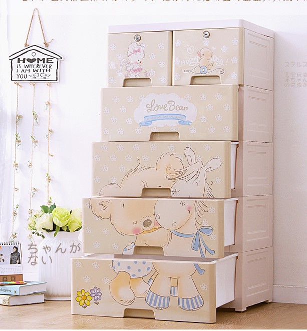 ลิ้นชักเก็บของ/ตู้เสื้อผ้าการ์ตูน 5 ชั้น