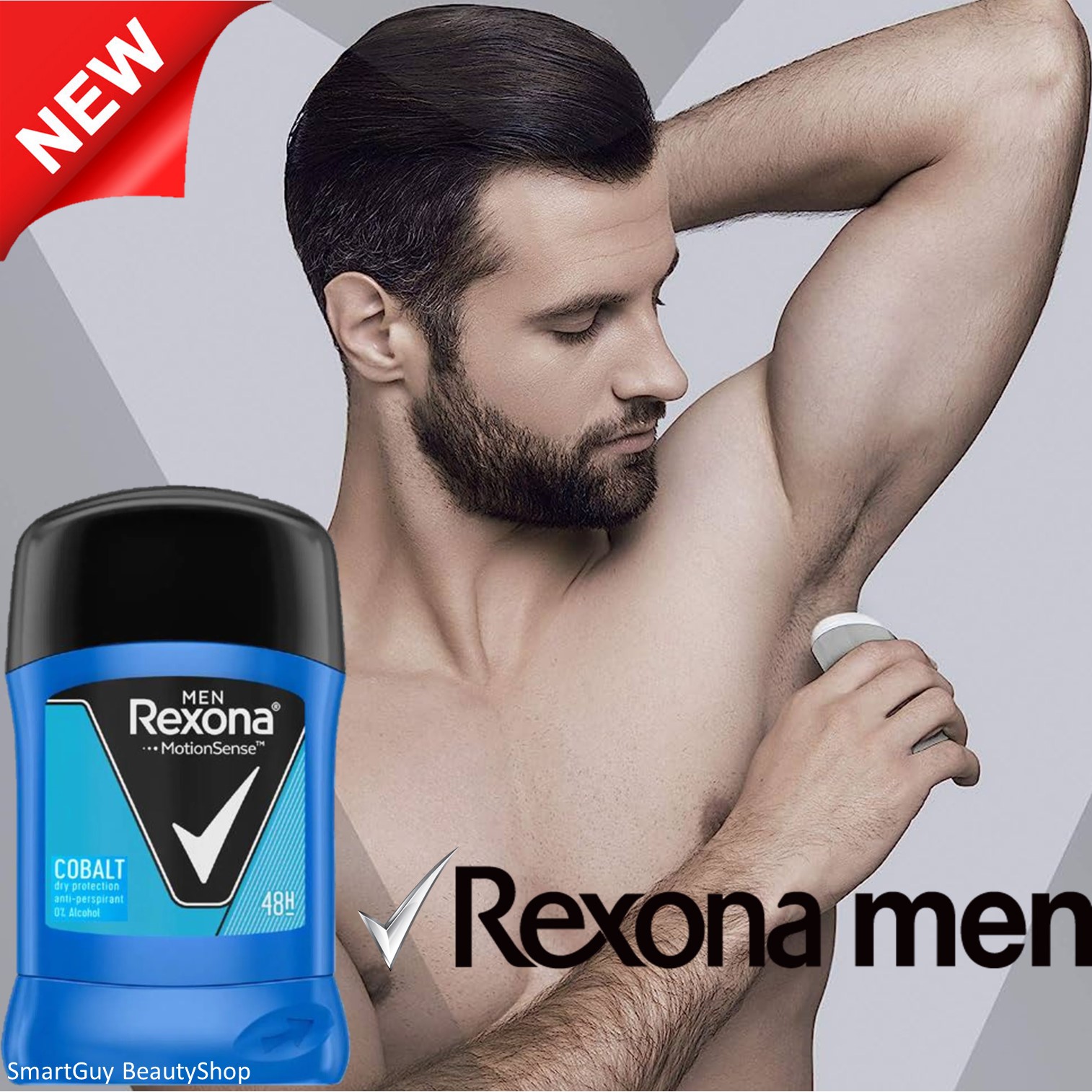Rexona Men MotionSense Invisible Cobalt Deodorant Anti-Perspirant Stick 40g ผลิตภัณฑ์ระงับกลิ่นใต้วงแขนสำหรับผู้ชายในรูปแบบแท่งสติ๊กกลิ่นหอมพิเศษจากต่างประเทศ