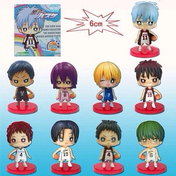 โมเดล Kuroko No Basket 9ตัว ฐานแดง กล่องฟ้า