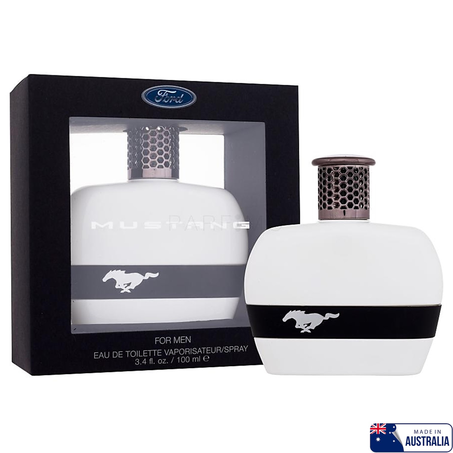 FORD MUSTANG White FOR HIM 100ml น้ำหอมผู้ชายกลิ่นหอมสุดพิเศษรับประกันลิขสิทธิ์ของแท้นำเข้าจากออสเตรเลียพร้อมส่ง