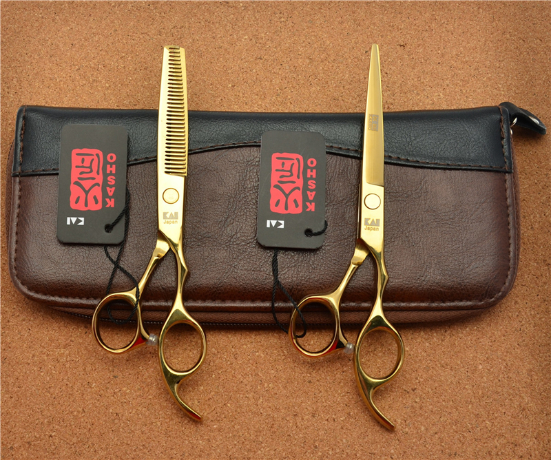 SET กรรไกรตัดผม-ซอยผม Kasho Gold 6 นิ้ว