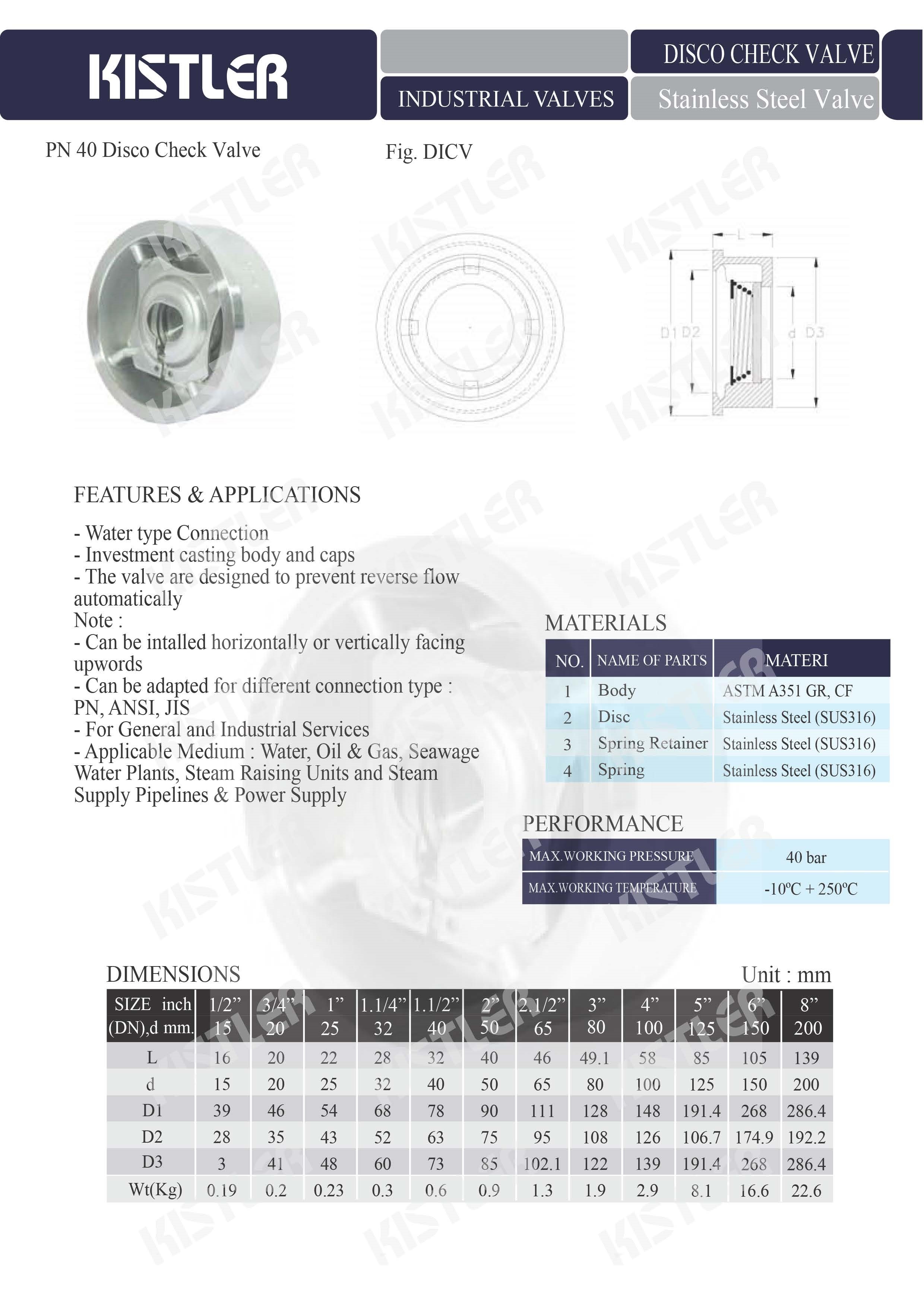DISCO CHECK VALVE