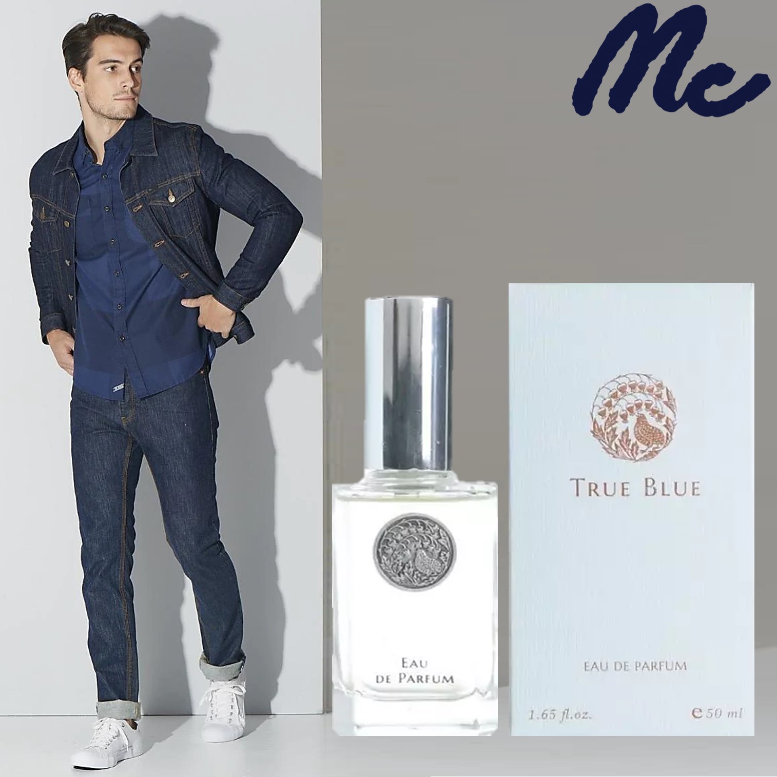 M&C True Blue Eau De Parfum 50ml น้ำหอมผู้ชายกลิ่นใหม่ล่าสุดลิขสิทธิ์แท้จาก Mc Jeans