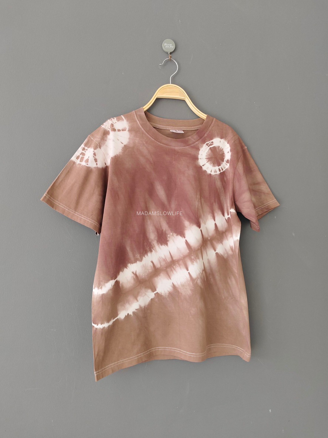 เสื้อยืดผู้ใหญ่ มัดย้อมสีน้ำตาล Size : XS S M L XL 2XL 3XL 4XL 5XL