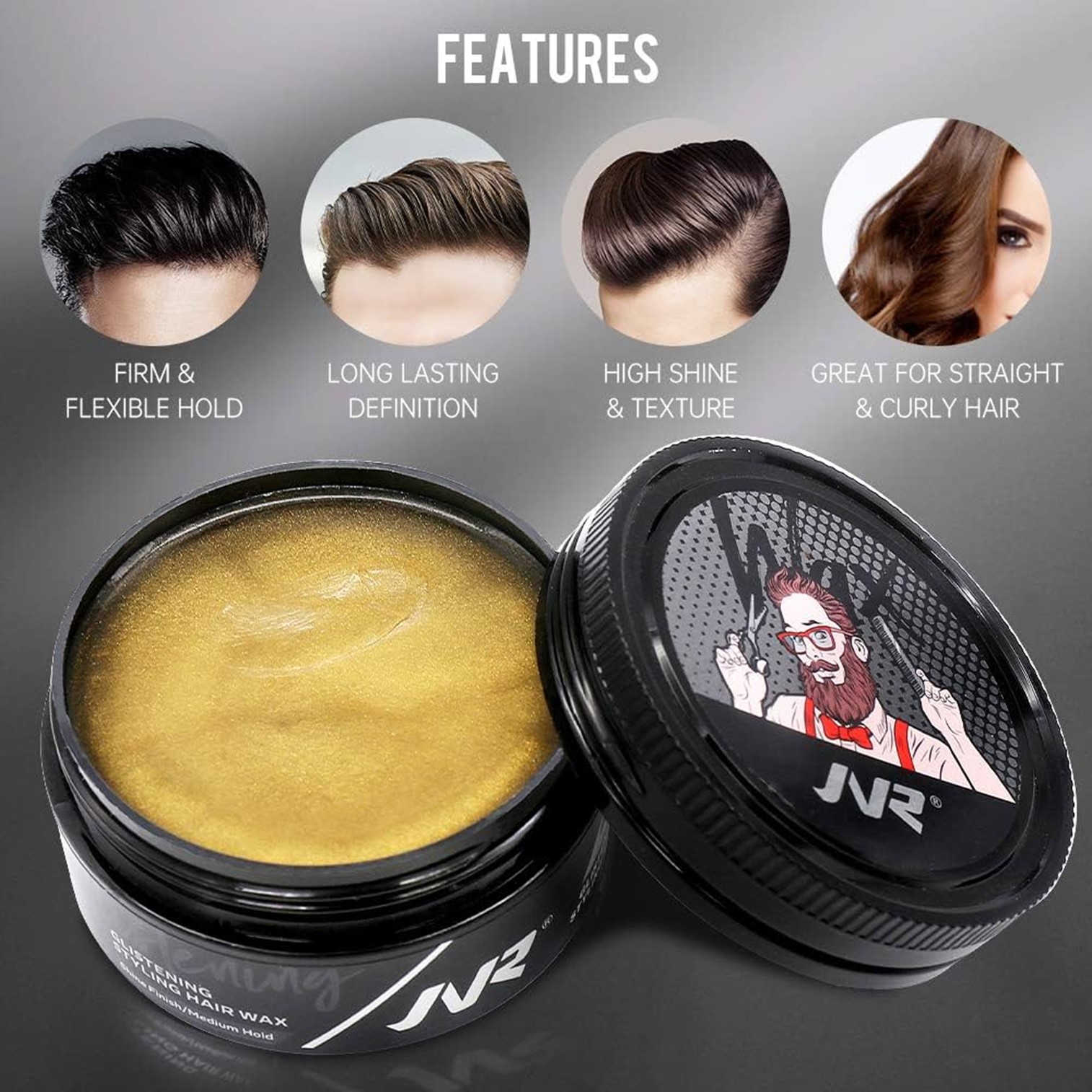 JVR Hair Wax Premium Styling Hair Wax for Men 80g ผลิตภัณฑ์จัดแต่งทรงผมผู้ชายสูตรพิเศษคุณภาพสูงจากต่างประเทศของแท้พร้อมส่ง