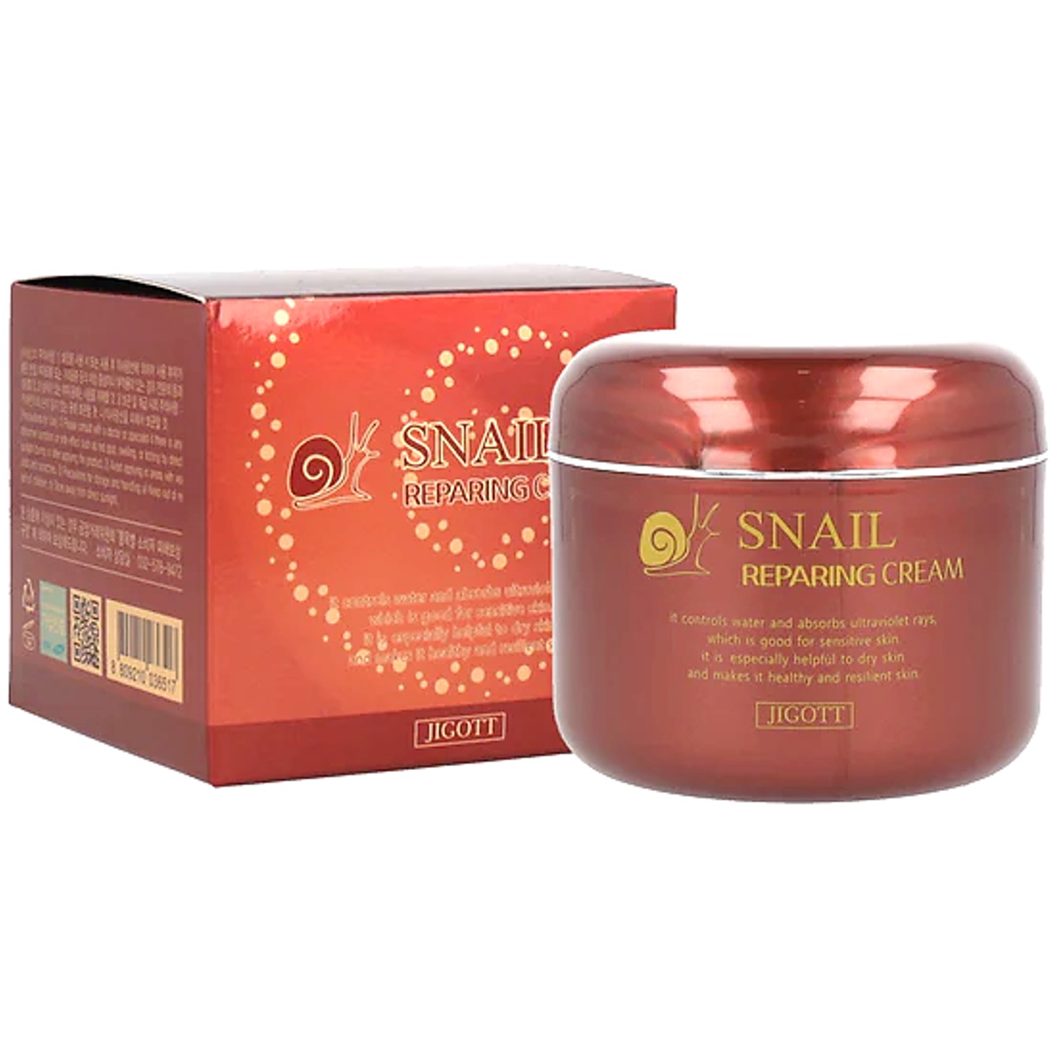 JIGOTT Snail Reparing Cream 100g ครีมบำรุงผิวหน้าสูตรใหม่จากเกาหลีของแท้เพื่อผิวหน้ากระจ่างใสแลดูอ่อนกว่าวัย