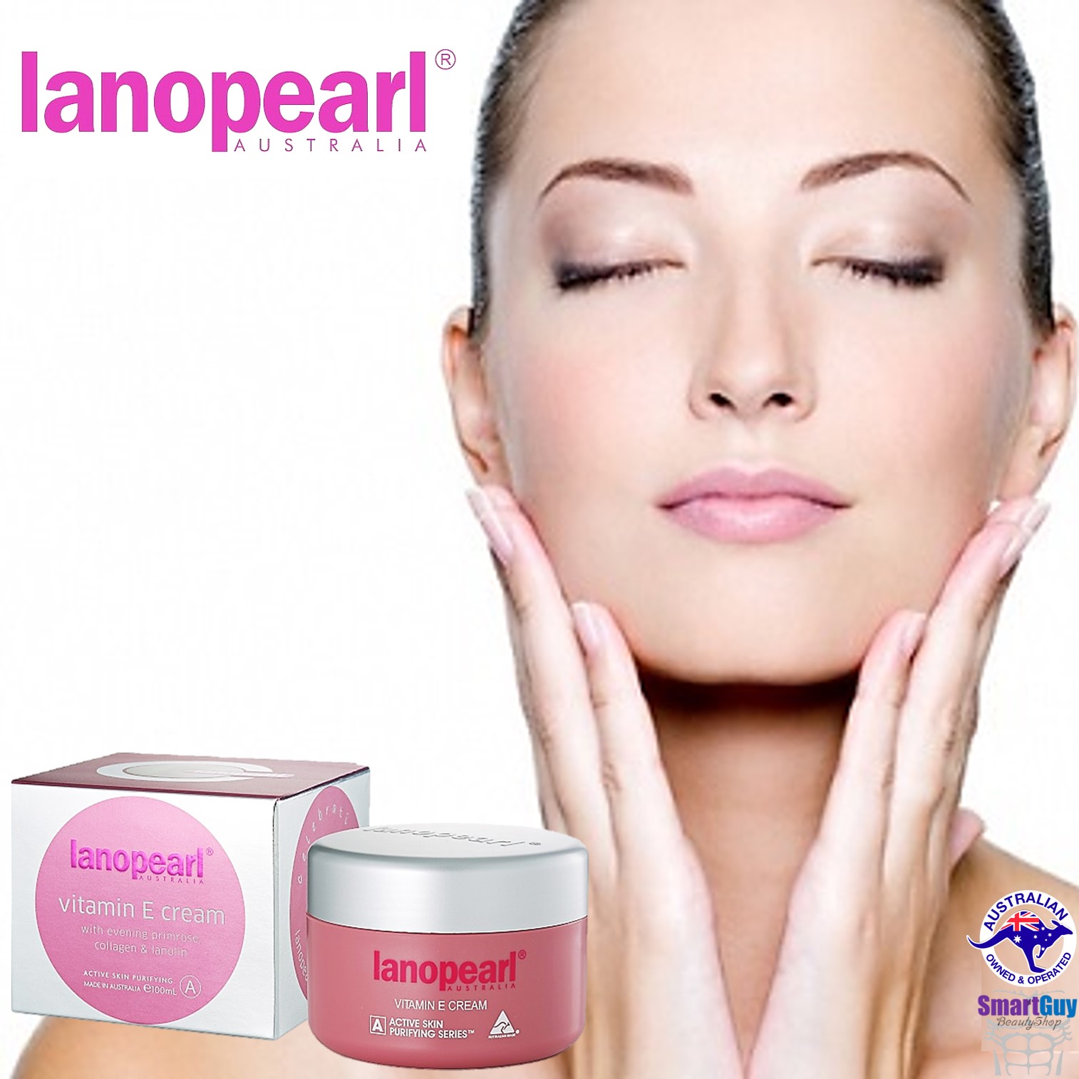 Lanopearl Vitamin E Cream With Evening Primrose Collagen & Lanolin 100ml. ครีมรกแกะผสมคอลลาเจนและวิตามินสารสกัดธรรมชาติช่วยลดริ้วรอยปรับผิวหน้าตึงกระชับกระจ่างใสย้อนวัยผิวหน้าสูตรเข้มข้นสินค้านำเข้ารับประกันของแท้จากออสเตรเลีย