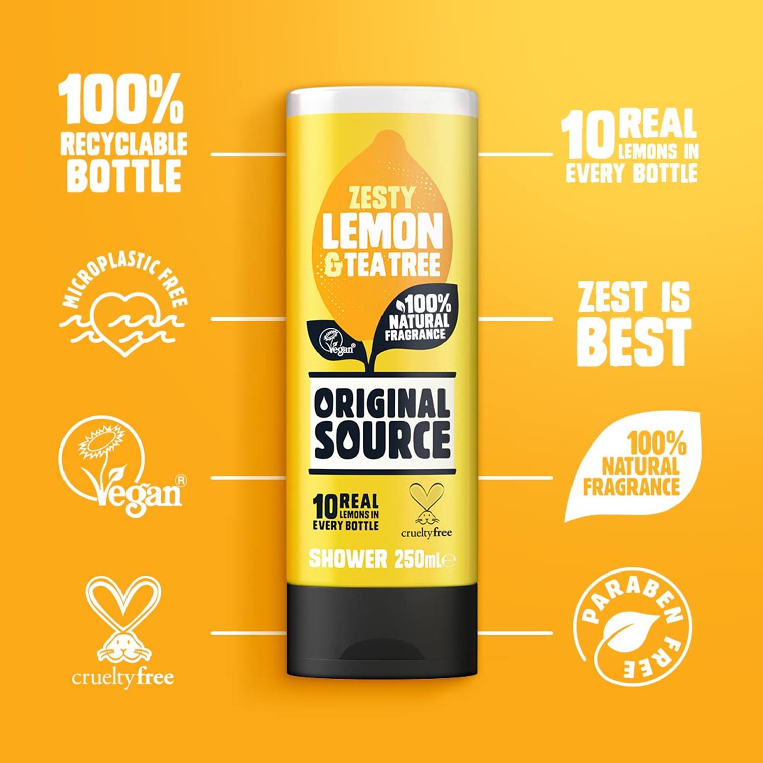 ORIGINAL SOURCE LEMON&TEA TREE SHOWER GEL 250ML เจลอาบน้ำสูตรพิเศษช่วยบำรุงผิวกายจากสารสกัดธรรมชาติสินค้านำเข้าจากออสเตรเลีย