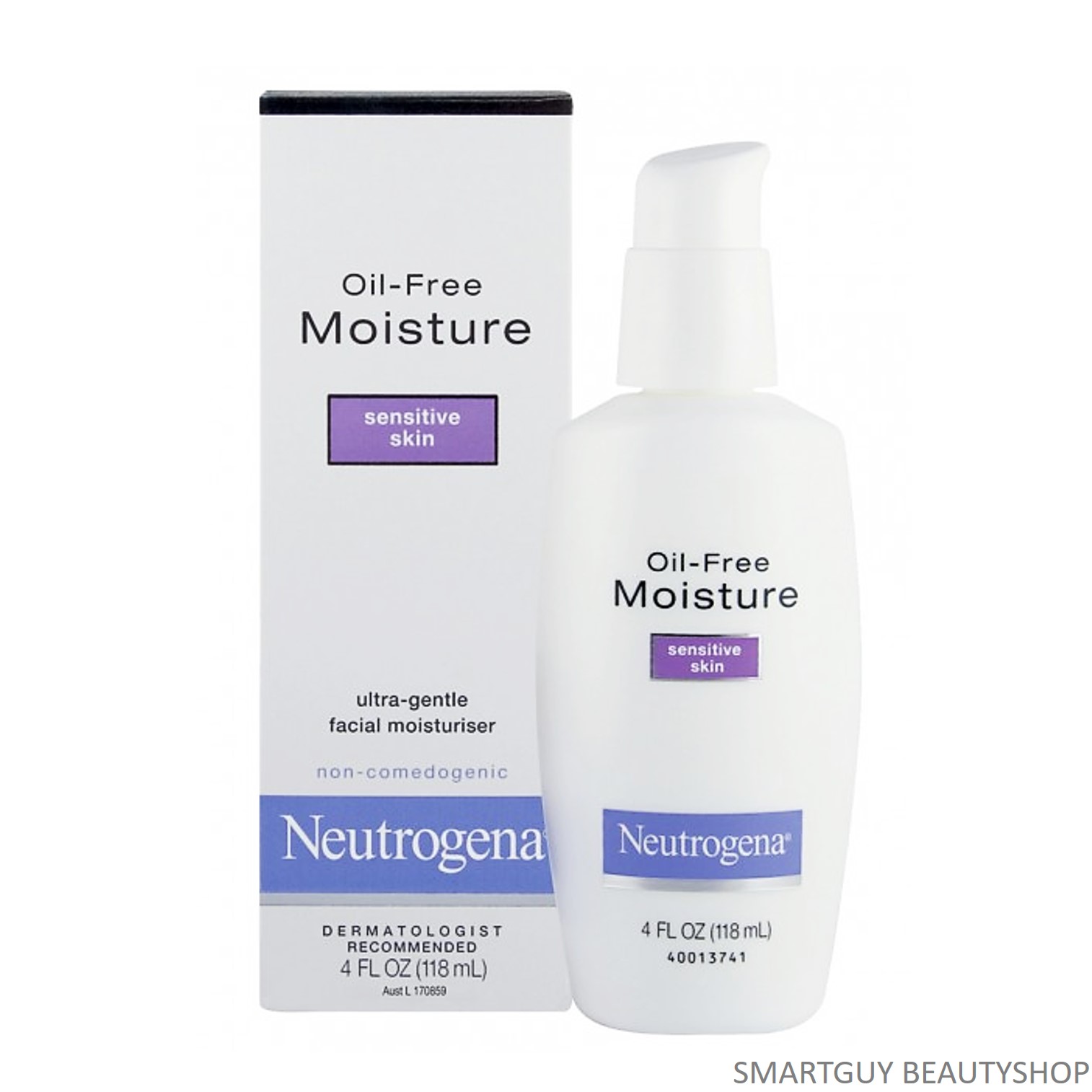 Neutrogena Oil-Free Face Moisturizer for Sensitive Skin 118ml ผลิตภัณฑ์มอยซ์เจอร์ไรเซอร์บำรุงผิวหน้าสูตรสำหรับผิวบอบบางแพ้ง่าย