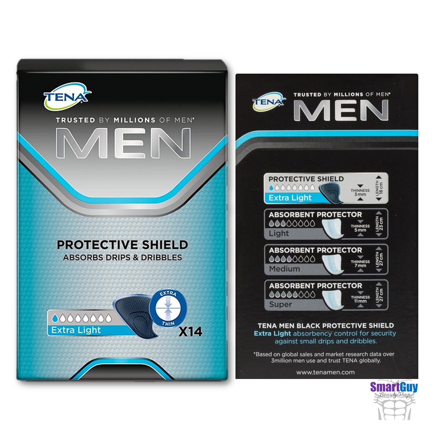 TENA Trusted By Millions Of Men Protective Shield Absorbs Drips & Dribbles แผ่นอนามัยลดความอับชื้นสำหรับผู้ชาย
