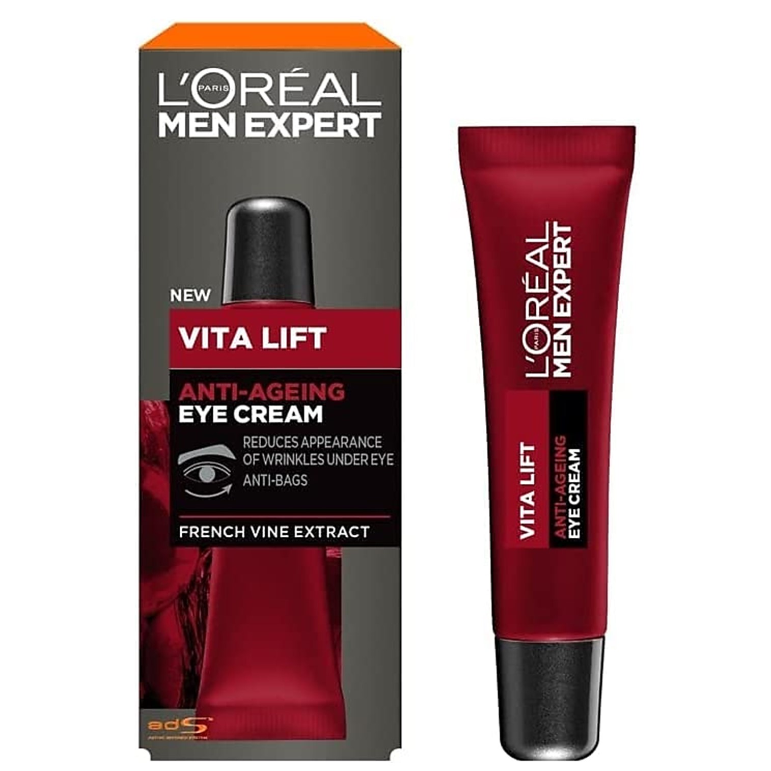L'OREAL Men Expert Vita Lift Anti-Wrinkle Eye Cream 15ml อายครีมบำรุงรอบดวงตาสูตรลดริ้วรอยสำหรับผู้ชายสินค้านำเข้าจากต่างประเทศพร้อมส่ง