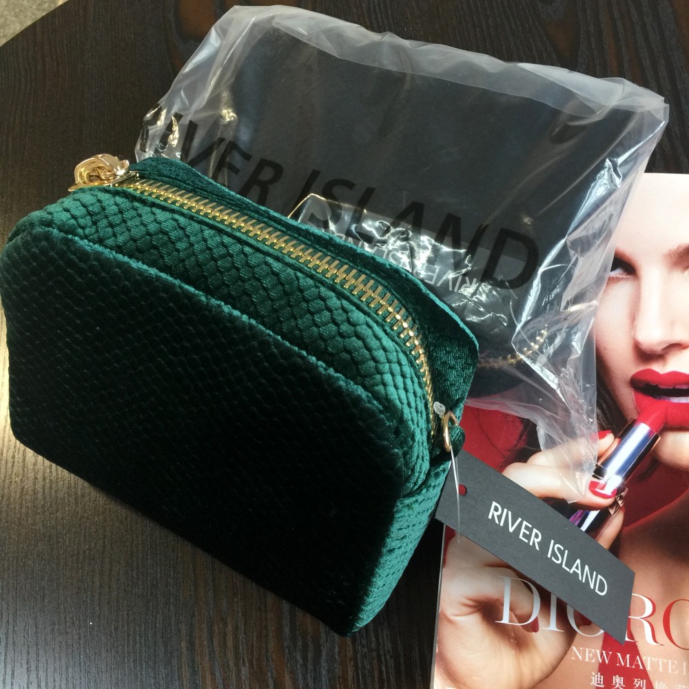 River Island Snake Print Mini Square Handbag