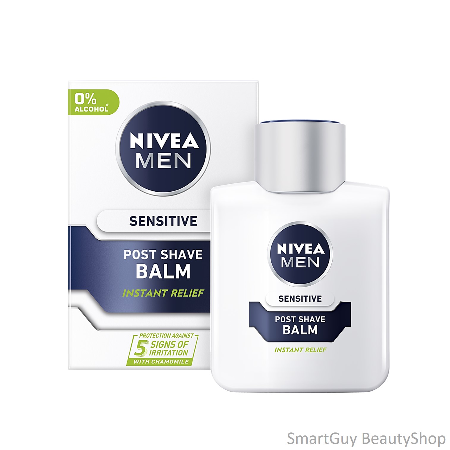 NIVEA MEN Sensitive Post Shave Balm Instant Relief 100ml. ผลิตภัณฑ์บาล์มบำรุงผิวหลังการโกนหนวดสูตรใหม่สำหรับผิวแพ้ง่ายจากนีเวียเม็น