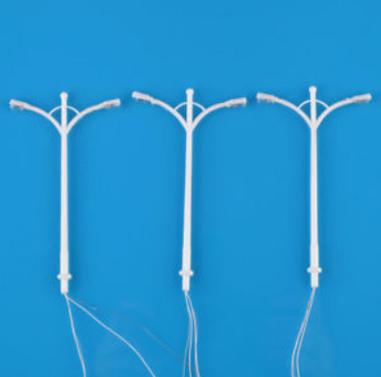 เสาไฟถนนสองกิ่ง 6V สูง 7 ซ.ม. (สเกล 1:150) / 5 ต้น