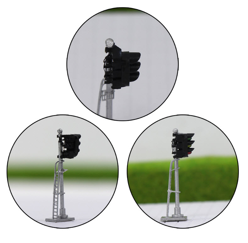 ชุดไฟสัญญาณจราจร (สเกล 1:150) สูง 3.7 ซ.ม. ชุด 3 ต้น