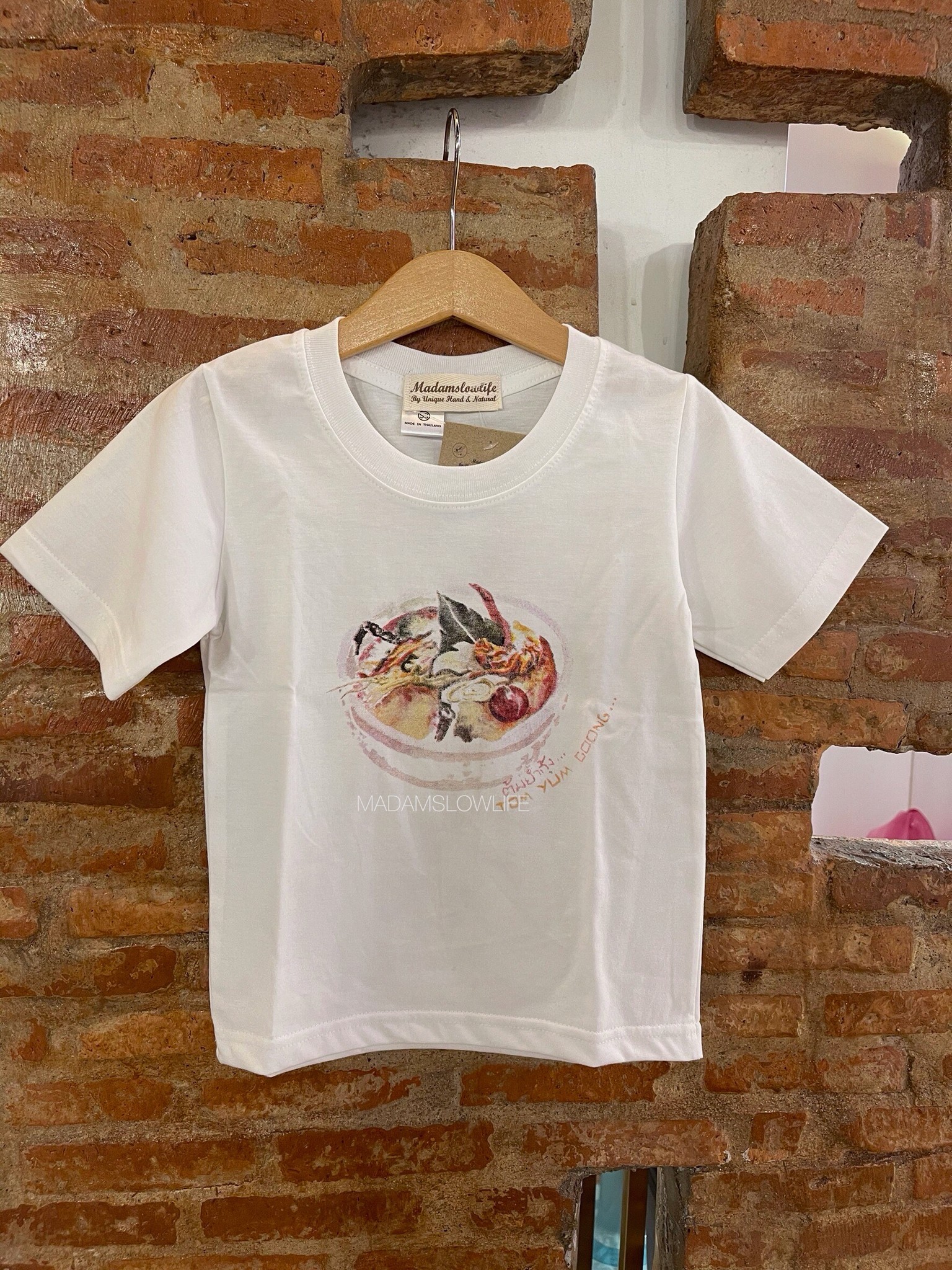 เสื้อยืดเด็กลายต้มยำกุ้ง Size : 80 90 100 110 120 130 140 150