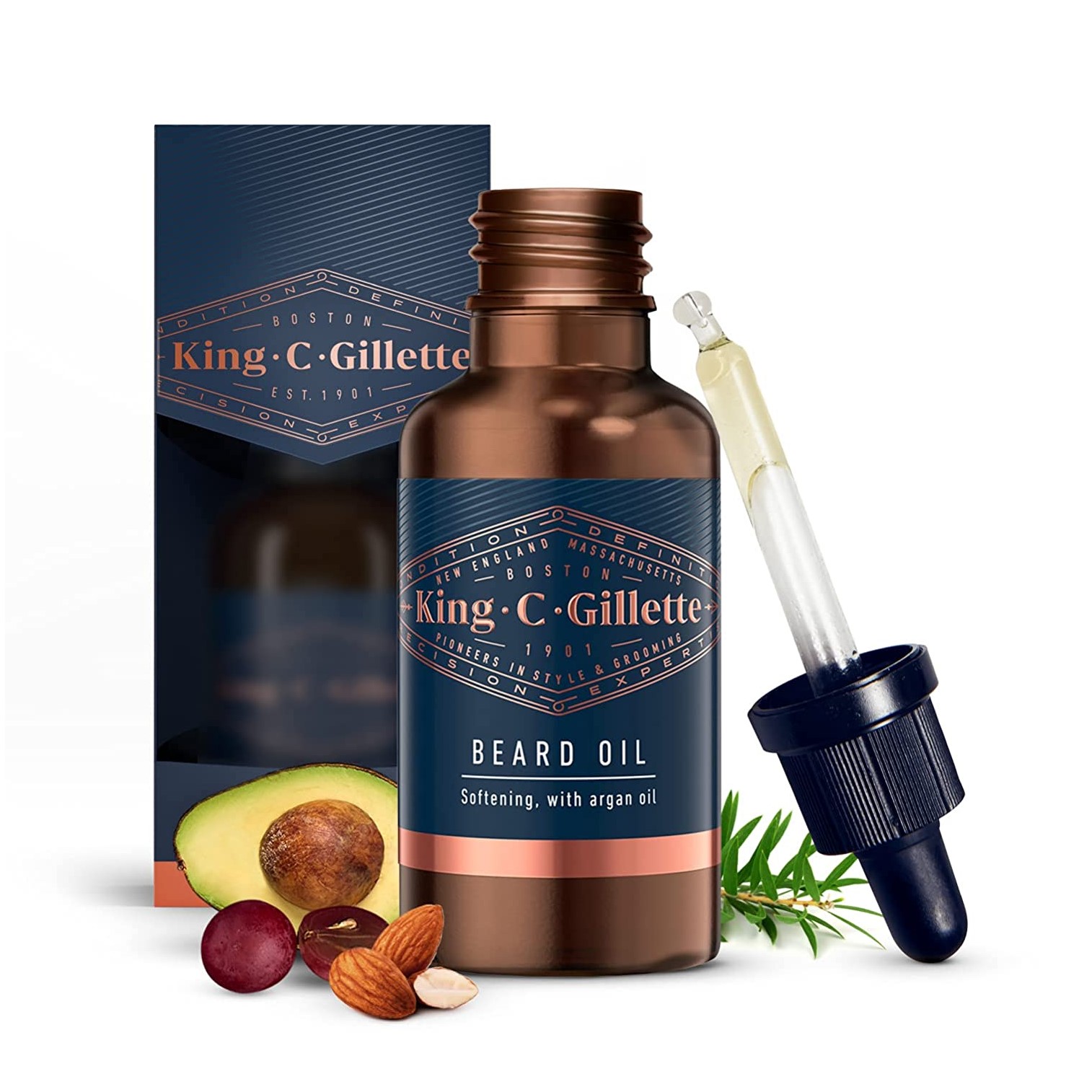King C Gillette Beard Oil 30ml ผลิตภัณฑ์บำรุงหนวดเคราให้อ่อนนุ่มเงางามสูตรพรีเมี่ยมจากต่างประเทศ