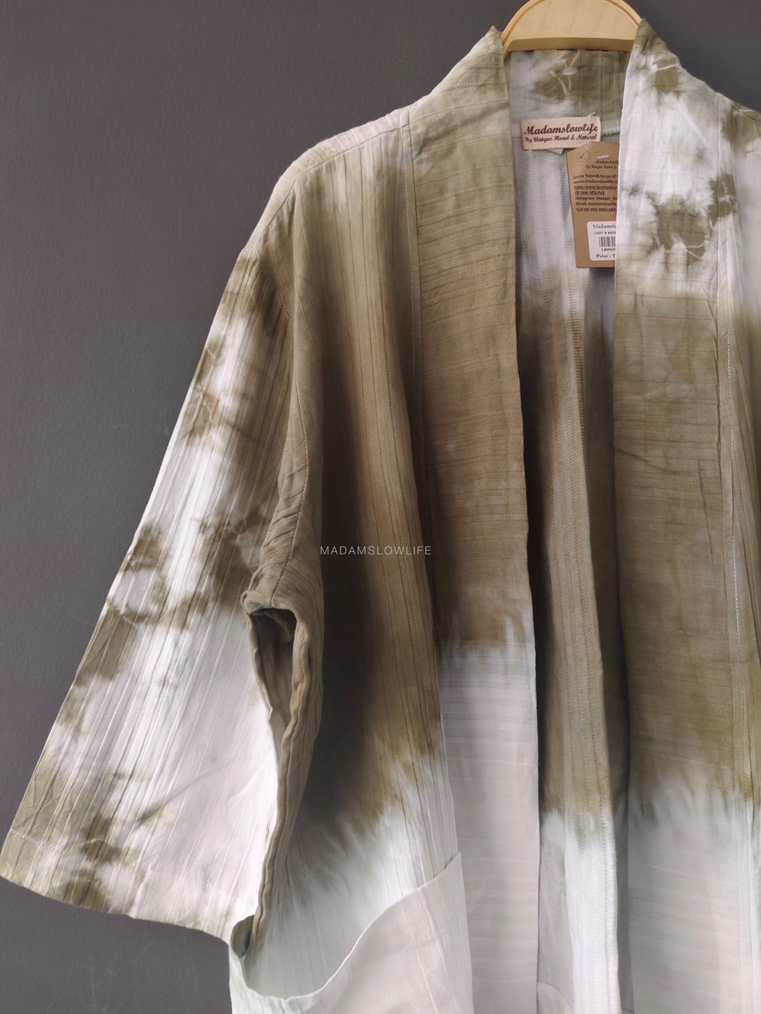 เสื้อคลุมยูกาตะ มี 3 สีคราม น้ำตาล เขียวขี้ม้า size: F