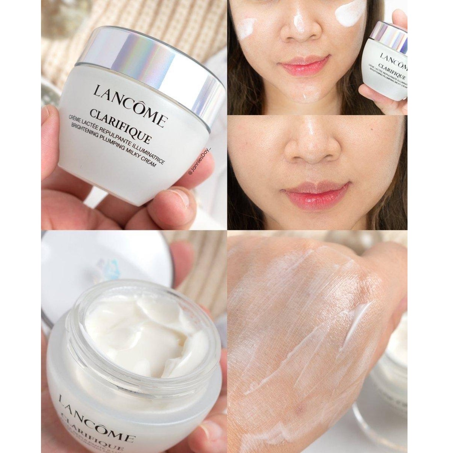 Lancôme Clarifique Brightening Plumping Milky Cream 50ml ครีมบำรุงผิวหน้าสูตรพรีเมี่ยมเพื่อผิวหน้ากระจ่างใสแลดูอ่อนกว่าวัยประสิทธิภาพสูง