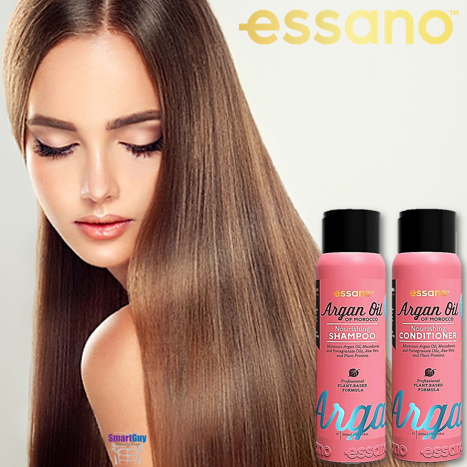 ESSANO Argan Oil Nourishing Shampoo & Conditioner 300ml.X2 ชุดผลิตภัณฑ์ดูแลเส้นผมและหนังศีรษะสูตรพรีเมี่ยมของแท้จากนิวซีแลนด์
