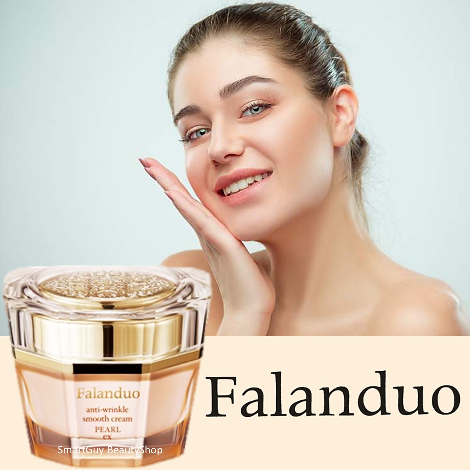 Falanduo Moisturizing Smooth Cream Pearl 60g ครีมบำรุงผิวหน้าสูตรผสมไข่มุกเข้มข้นเพื่อผิวหน้ากระจ่างใสริ้วรอยแลดูจางลงจากสารสกัดธรรมชาติ