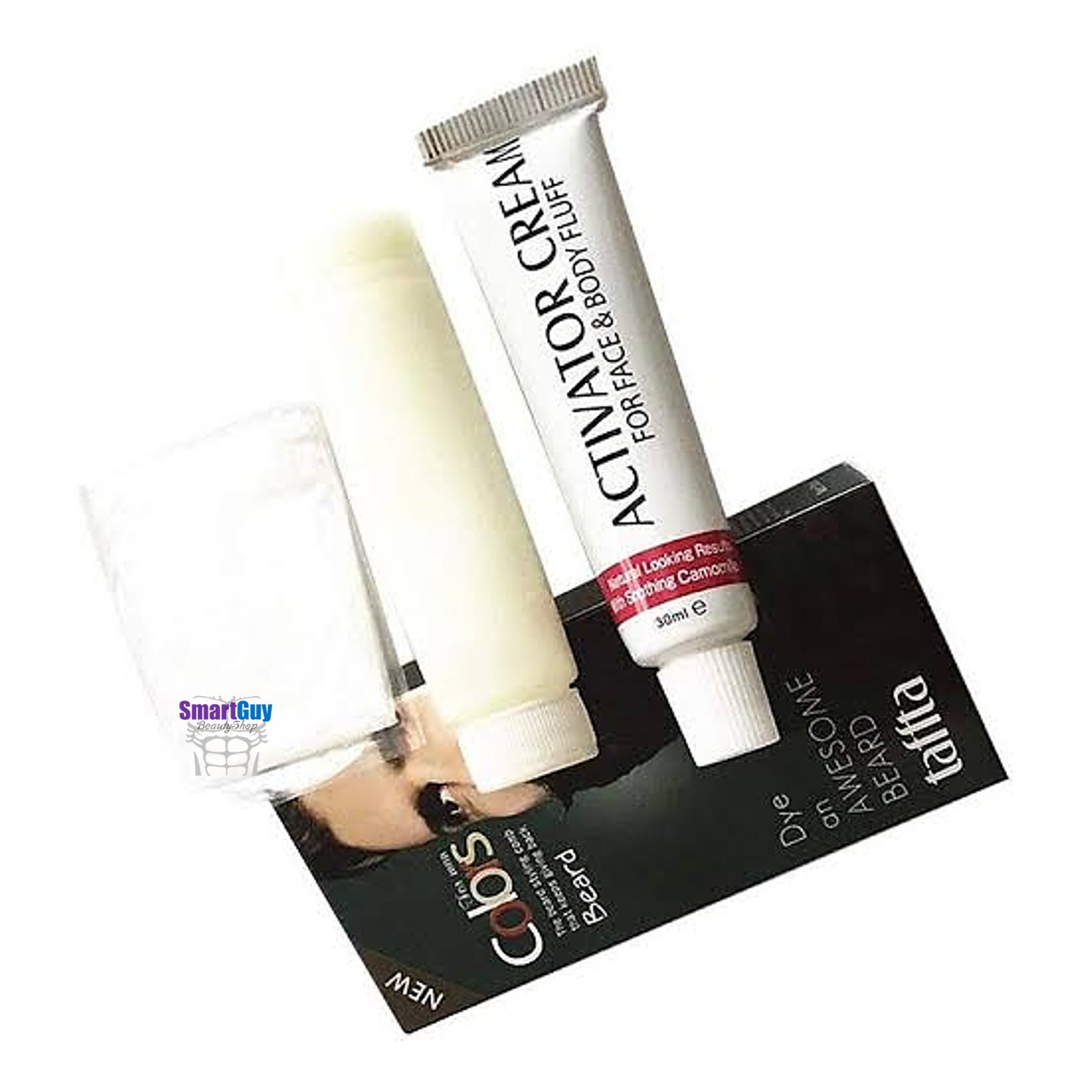 TAFFTA For Man Colors Cream The Beard Styling Comb That Keeps Giving Back Mustache & Beard Natural Black 30ml. ครีมเปลี่ยนสีผมหนวดเคราคิ้วสำหรับผู้ชาย สินค้านำเข้าจากต่างประเทศ สีดำธรรมชาติ