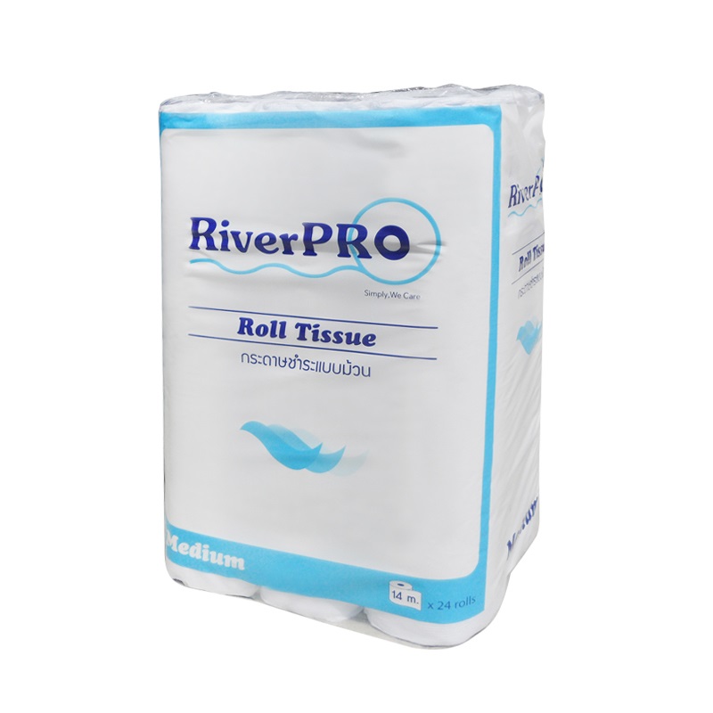 กระดาษชำระม้วนเล็ก RiverPro 14m.x144