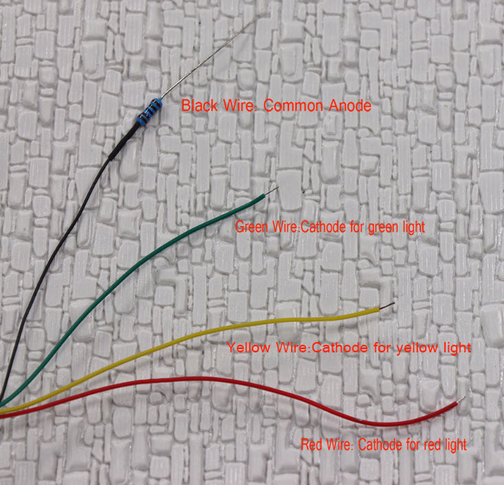 ชุดไฟสัญญาณจราจร (สเกล 1:87) สูง 6.6 ซ.ม. ชุด 3 ต้น