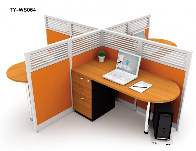โต๊ะทำงานกลุ่มพร้อม Partition กั้น ขนาด 328*328*120 ซม.