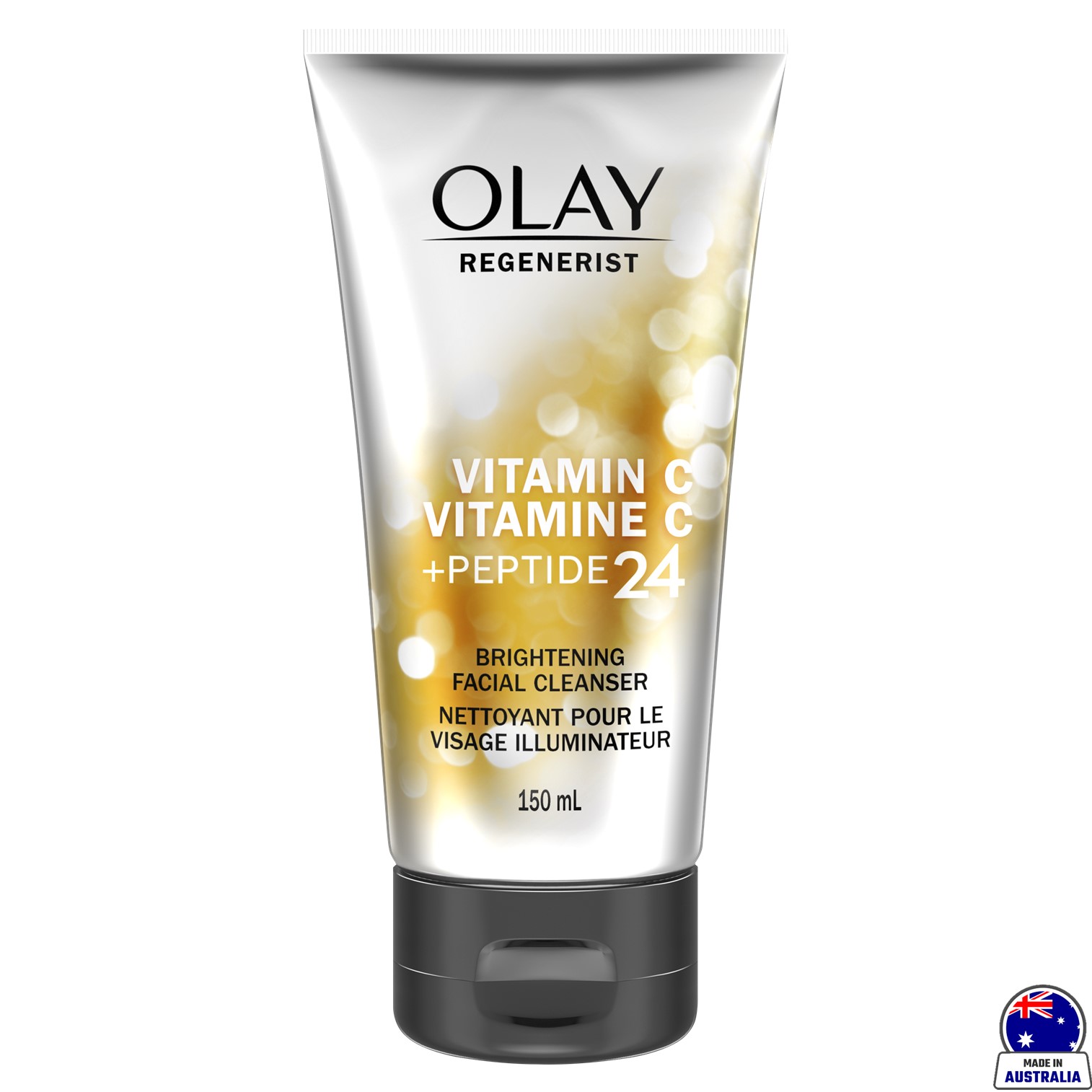 OLAY Vitamin C + Peptide 24 BRIGHTENING FACIAL CLEANSER 150ML ผลิตภัณฑ์ล้างทำความสะอาดผิวหน้าสูตรวิตามินซีเพื่อผิวกระจ่างใสสินค้านำเข้าจากออสเตรเลียของแท้