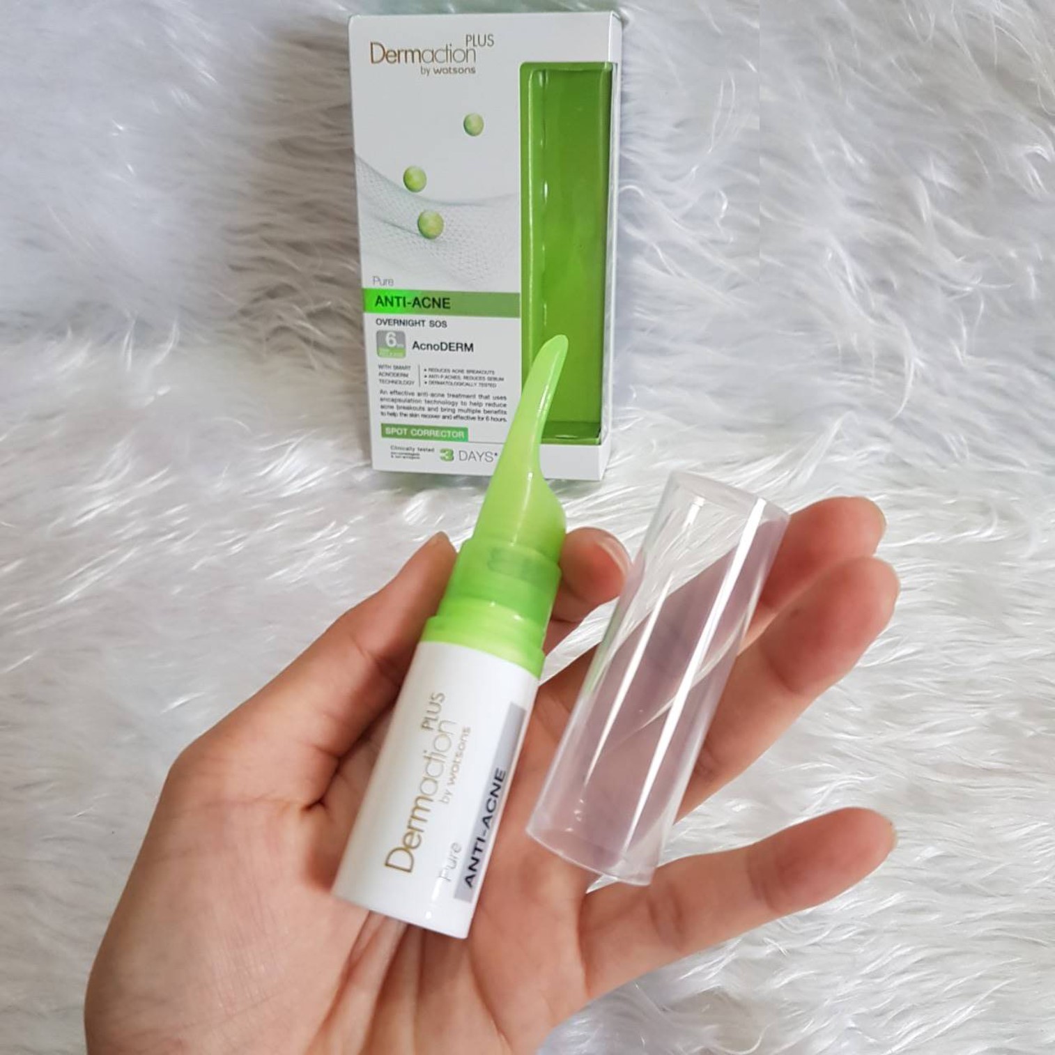 Dermaction Plus by Watsons Pure Anti-Acne Overnight SOS Sport Corrector 10ml เจลแต้มสิวสูตรพิเศษอ่อนโยนกับผิวสิวยุบเร็วขึ้น