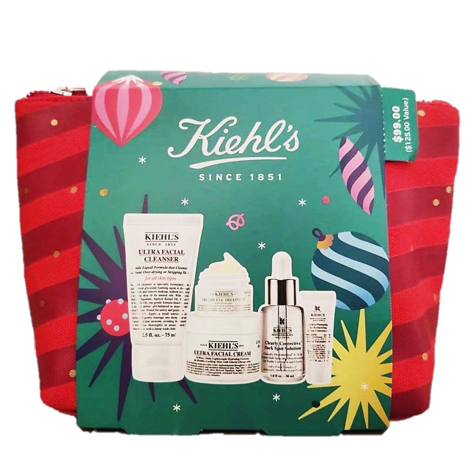 Kiehl's Brighten Up & Glow Holiday Set ชุดผลิตภัณฑ์ทำความสะอาดและบำรุงผิวหน้ากระจ่างใสสูตรพรีเมี่ยมจากต่างประเทศ