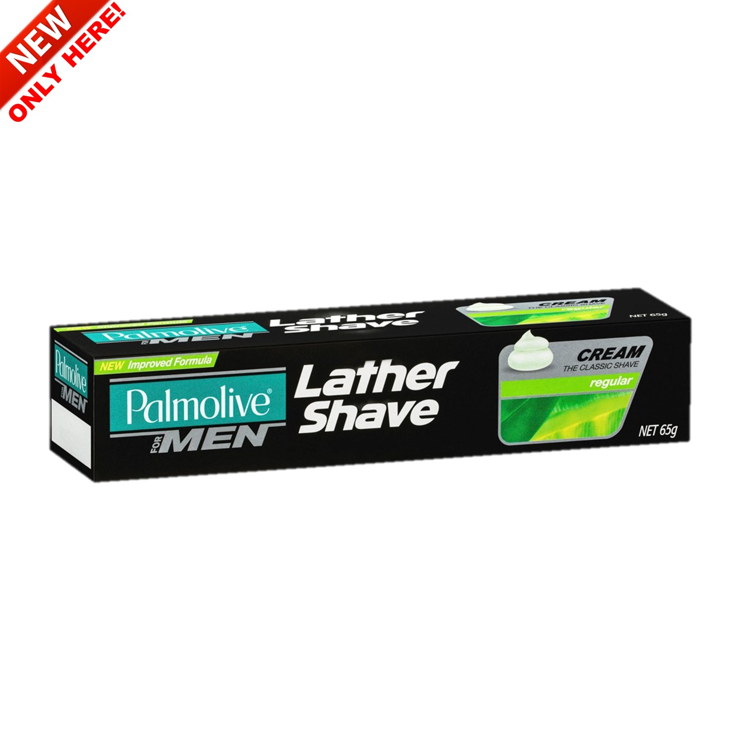 Palmolive For Men Lather Shave Cream Regular 65g ผลิตภัณฑ์ครีมโกนหนวดสูตรอ่อนโยนกับผิวหน้า สินค้านำเข้าจากต่างประเทศ
