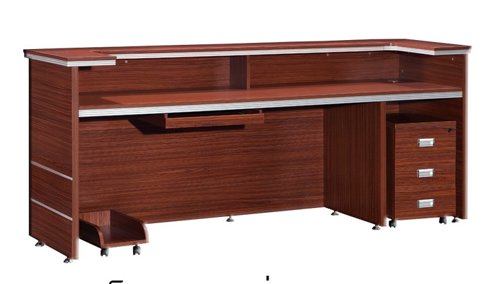 โต๊ะเคาท์เตอร์ พร้อมถาดวาง Keyboard และ ตู้ลิ้นชักเก็บของ ขนาด 240*70*100 ซม.