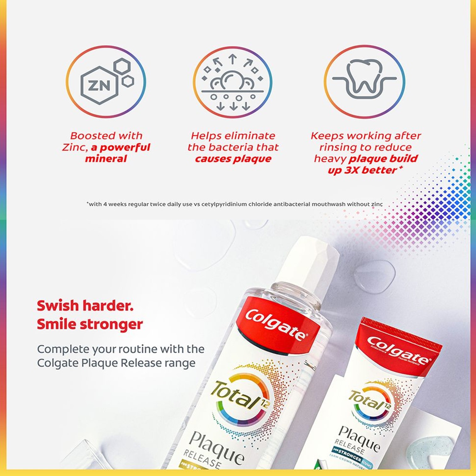 Colgate Mouthwash Total Plaque Release Clear Mint 500ml น้ำยาบ้วนปากสูตรพิเศษใหม่ล่าสุดจากคอลเกตสินค้านำเข้าจากออสเตรเลียของแท้พร้อมส่ง