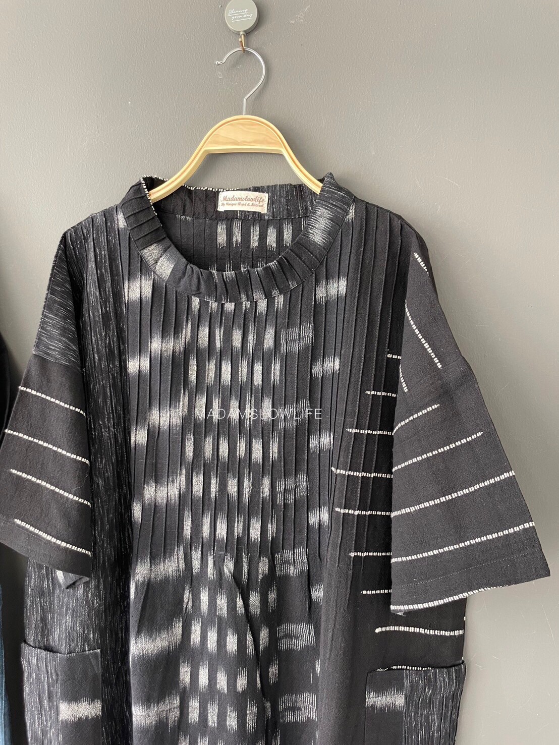 เดรสแซก Size F อก 38-48 ยาว 41 เนื้อผ้าทอด้วยมือ