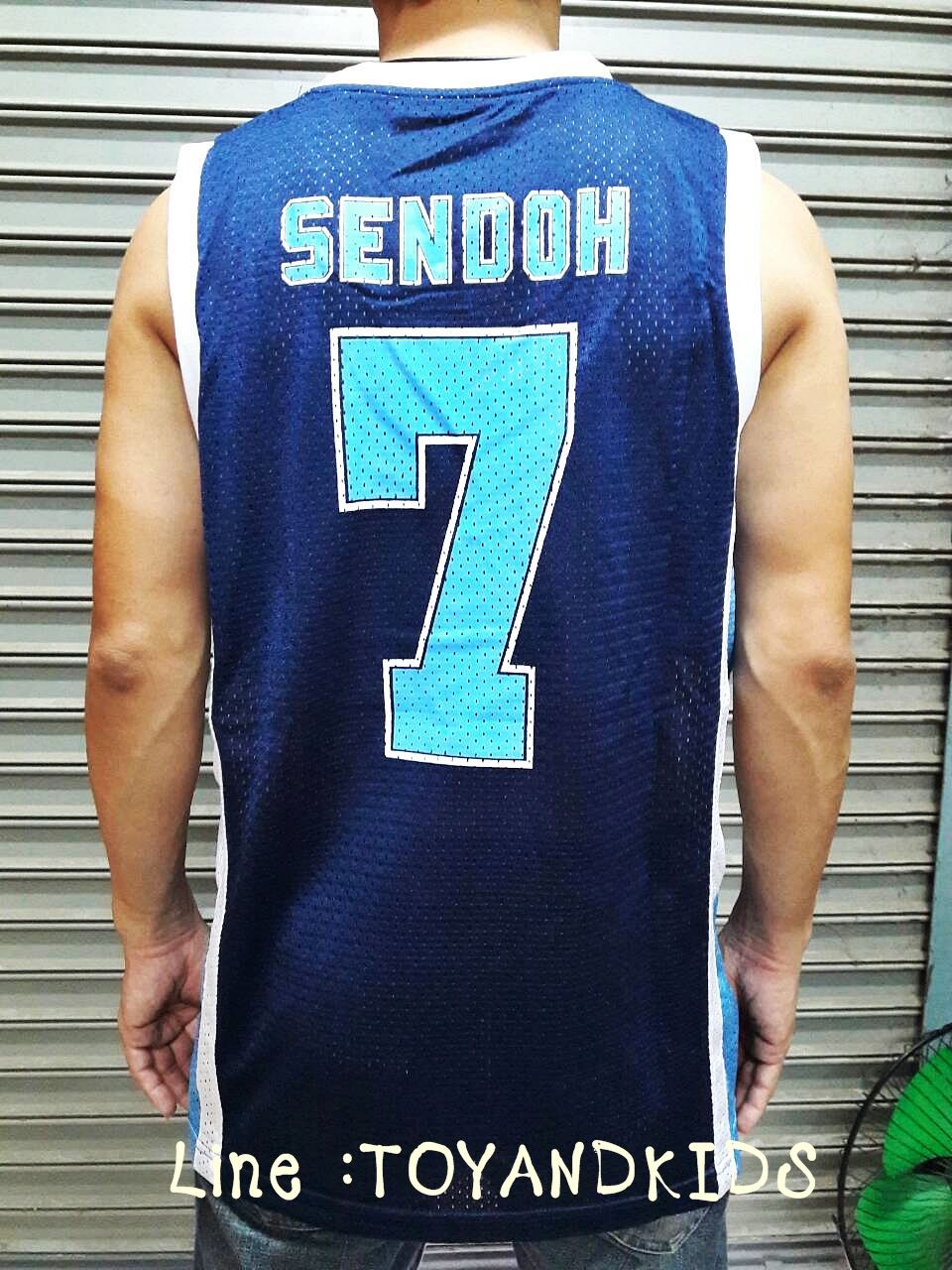 ชุดบาส Slamdunk เรียวนัน No.7 Sendo สีฟ้า