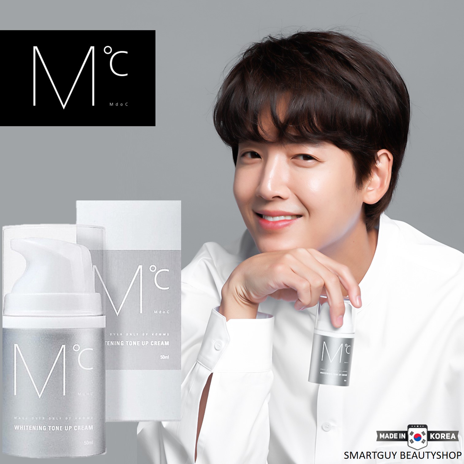 Mdoc Whitening Tone Up Cream 50ml Made In Korea ครีมโทนอัพปรับแต่งผิวหน้าเรียบเนียนกระจ่างใสสำหรับผู้ชายจากเกาหลีของแท้
