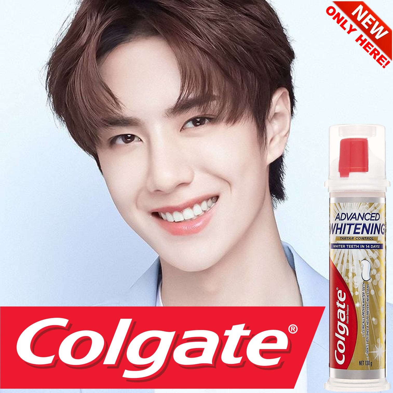 Colgate Advanced Whitening Tartar Control with micro cleansing crystals Pump Toothpaste 130g ยาสีฟันคอลเกตสูตรพิเศษในขวดดีไซน์ใหม่รูปแบบหัวปั๊ม สินค้านำเข้าจากต่างประเทศ