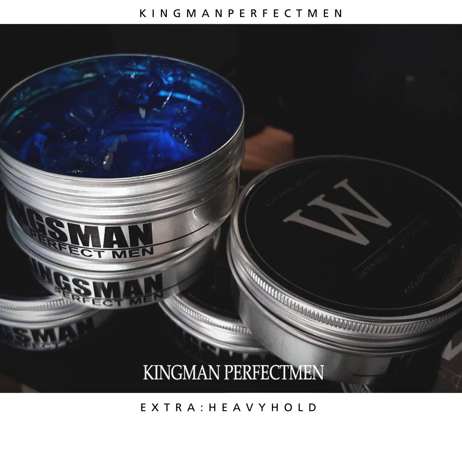 KINGSMAN Perfect Men Hair Wax Water Base 150g ผลิตภัณฑ์จัดแต่งทรงผมในรูปแบบแว็กสีฟ้าใสกลิ่นหอมพิเศษ