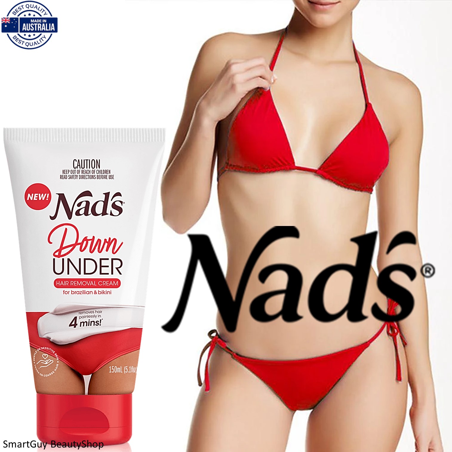 Nads Down Under Hair Removal Cream 150ml ผลิตภัณฑ์ครีมกำจัดขนสูตรอ่อนโยนบริเวณจุดซ่อนเร้นสำหรับผู้หญิงสินค้านำเข้าจากออสเตรเลียของแท้พร้อมส่ง