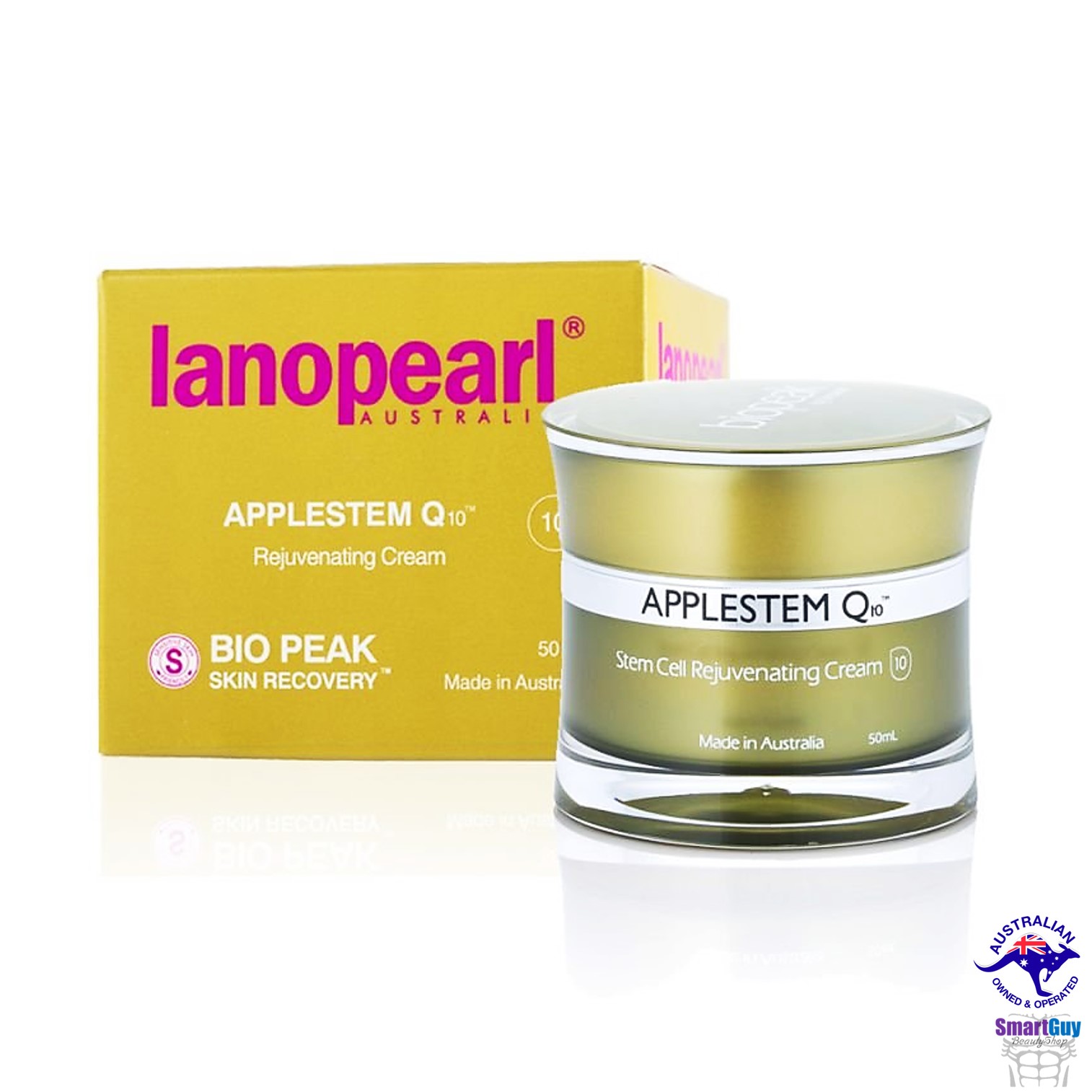 Lanopearl Applestem Q10 Rejuvenating Cream 50ml. ครีมบำรุงผิวหน้าสูตรพรีเมี่ยมจากวิตามินสารสกัดธรรมชาติมากมายช่วยลดริ้วรอยปรับผิวหน้าตึงกระชับกระจ่างใสย้อนวัยผิวหน้าสูตรเข้มข้นสินค้านำเข้ารับประกันของแท้จากออสเตรเลีย