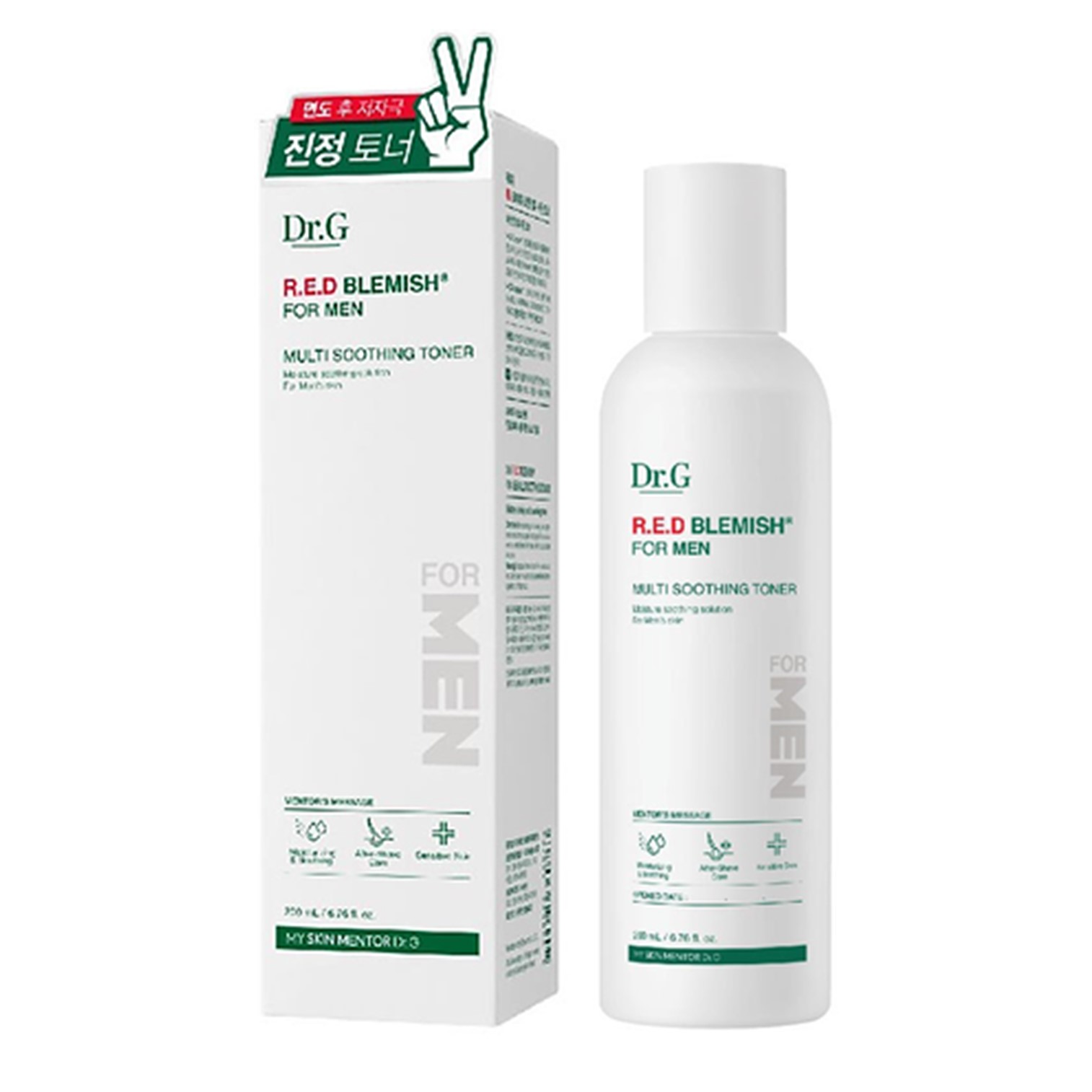 DR.G R.E.D Blemish For Men Multi Soothing Toner 200ml โทนเนอร์บำรุงผิวหน้าผู้ชายสูตรสารสกัดใบบัวบกสินค้านำเข้าจากเกาหลีของแท้พร้อมส่ง
