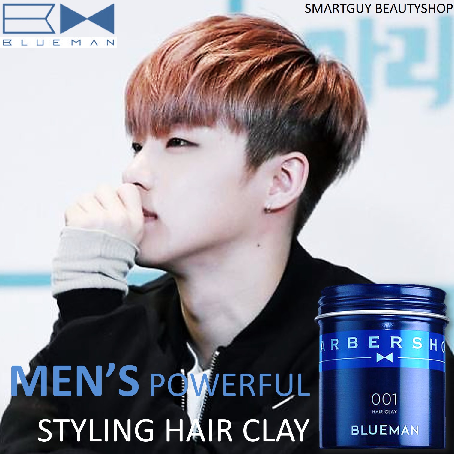 BLUEMAN Men’s Powerful Styling Hair Cleay 90g ผลิตภัณฑ์จัดแต่งทรงผมเนื้อแมทอยู่ทรงเป็นธรรมชาติสูตรพิเศษ
