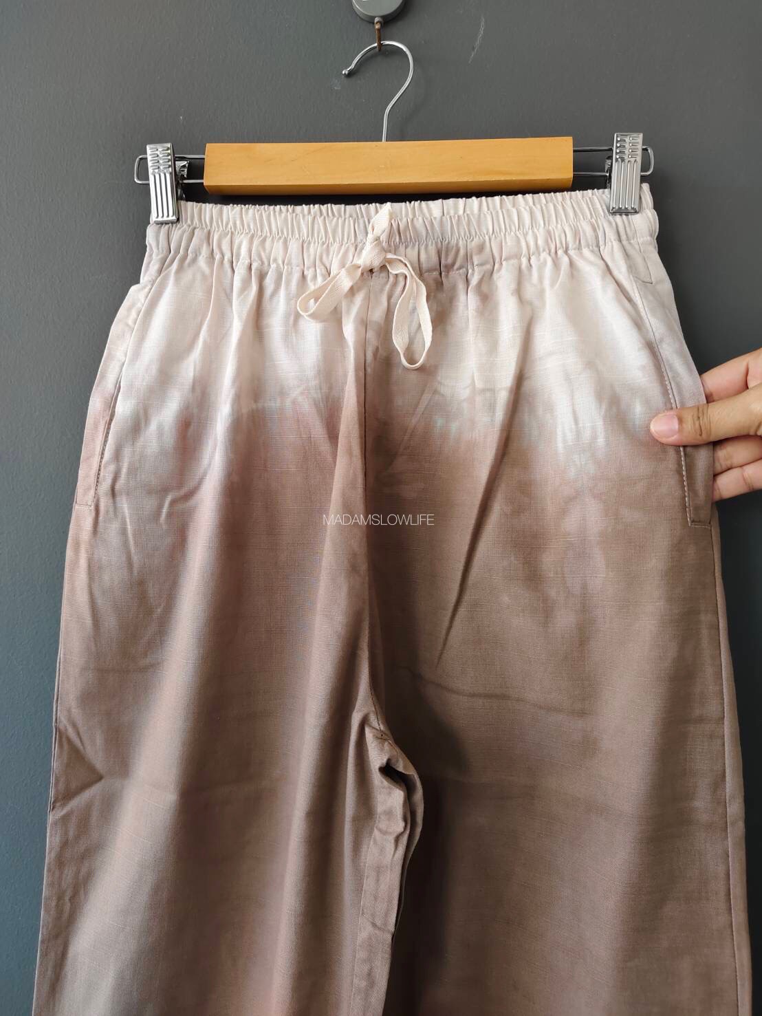 กางเกงขายาว มัดย้อมสีน้ำตาล Size: S M L XL